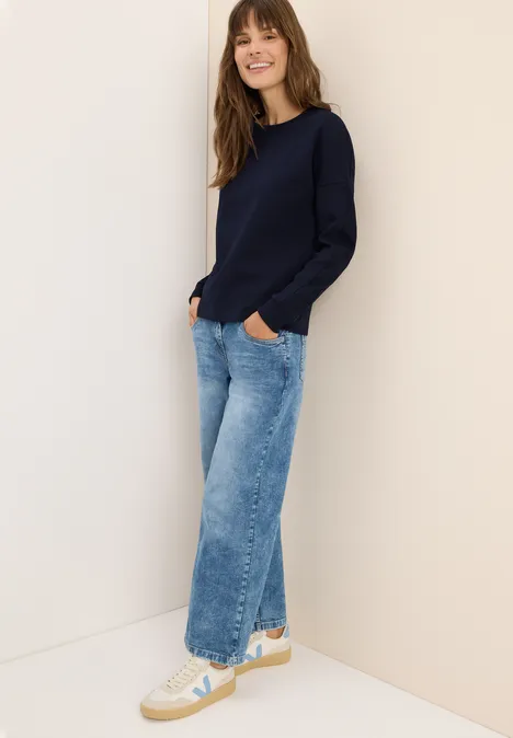 Shirt mit Rippstreifen urban dark blue