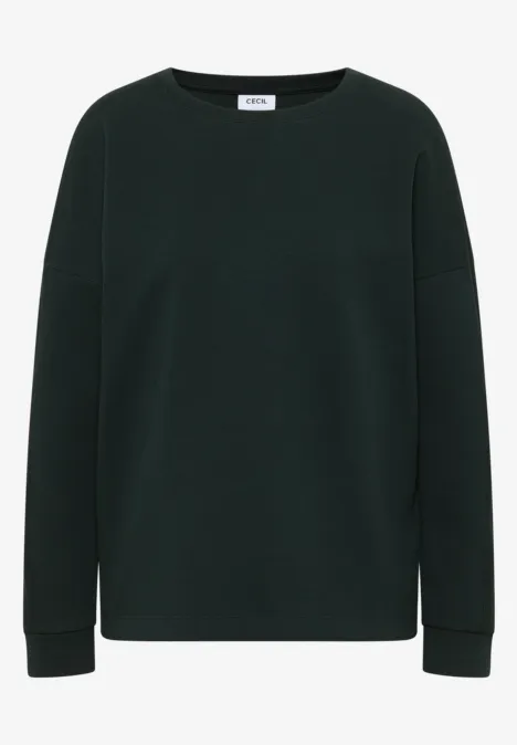 Shirt mit Rippstreifen ink green