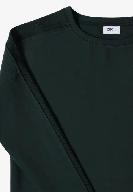 Shirt mit Rippstreifen ink green