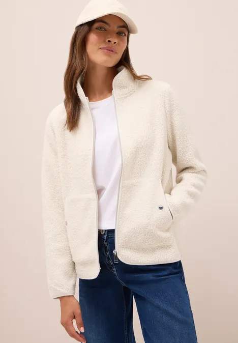 Softe Jacke mit Zipper teddy vanilla white