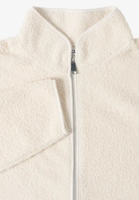 Softe Jacke mit Zipper teddy vanilla white