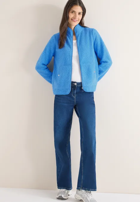 Zacht jack met rits fountain blue