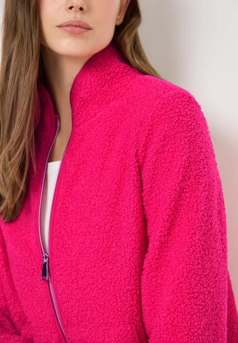 Softe Jacke mit Zipper beetroot pink