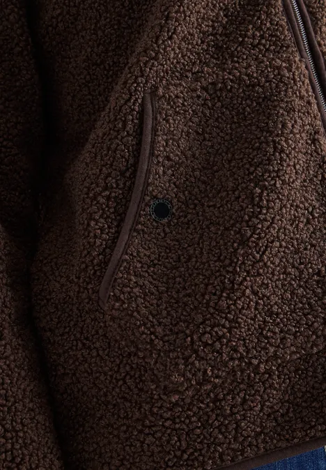 Softe Jacke mit Zipper macchiato brown Softe Jacke mit Zipper macchiato brown