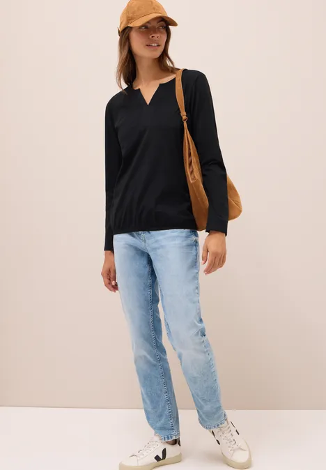 Shirt im Tunika-Look Black