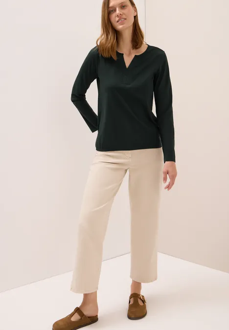 Shirt im Tunika-Look ink green