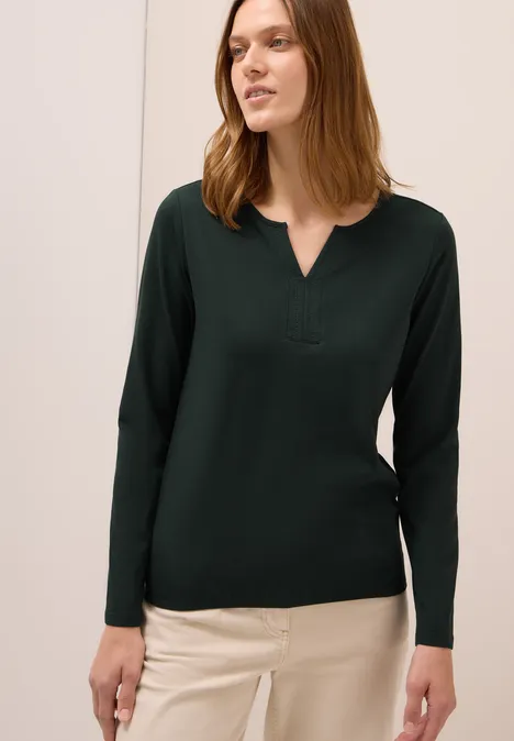 Shirt im Tunika-Look ink green