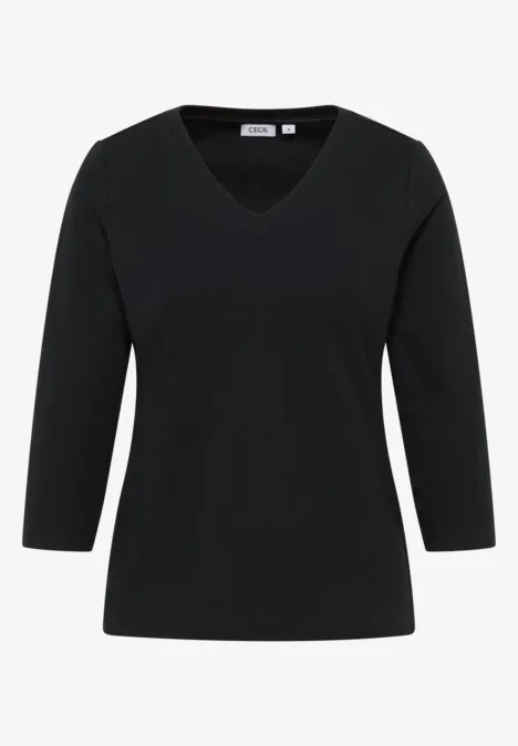 Basic V-Neck Shirt Black