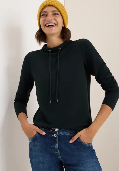 Funnel Neck Shirt ink green