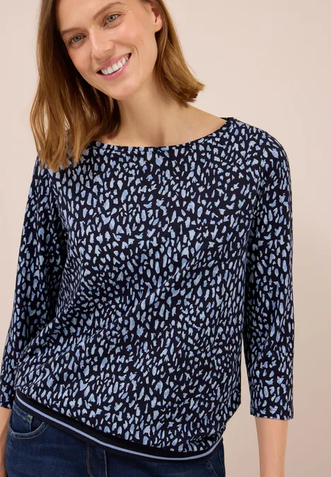 T-shirt avec structure côtelée urban dark blue