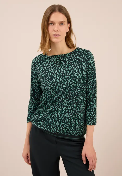 Shirt mit Rippstruktur ink green