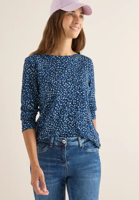 Gemustertes Langarmshirt urban dark blue