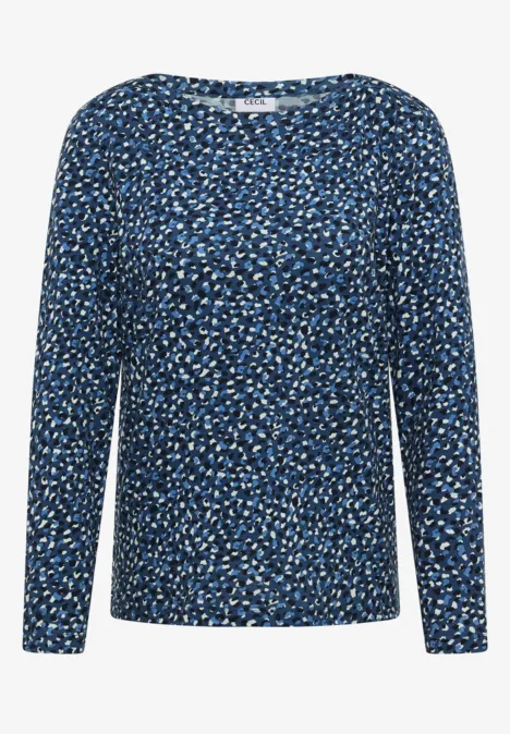 Gemustertes Langarmshirt urban dark blue