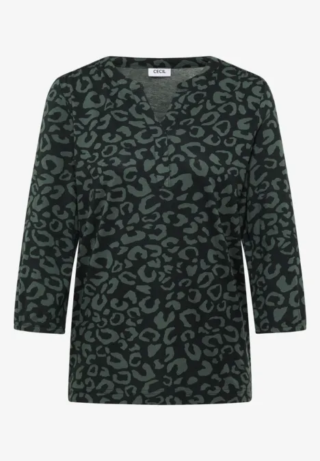 Shirt im Tunika-Look ink green