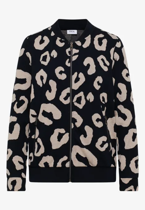 Gemêleerde jacquard blouson urban dark blue