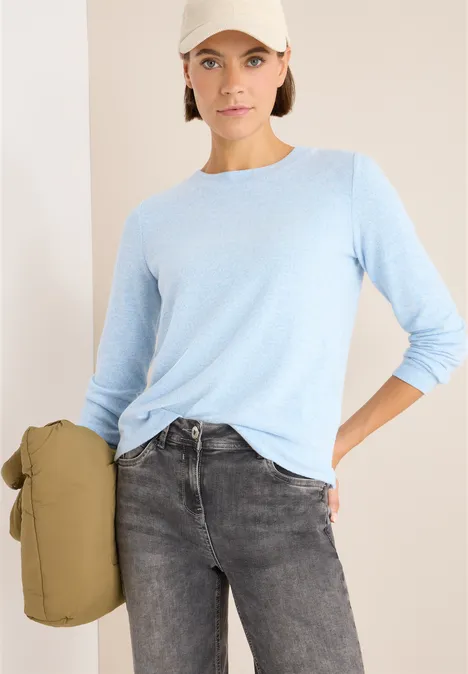 Kuscheliges Shirt sporty light blue melange