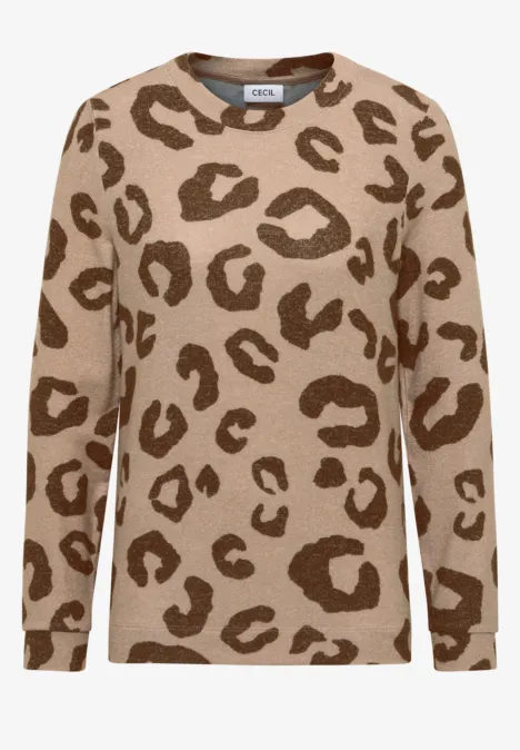 Kuscheliges Leo Shirt sandalwood beige melange