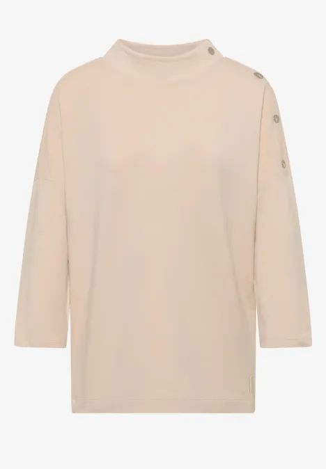 Shirt mit Knopfdetail oat milk beige