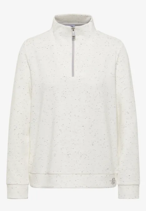 Shirt met structuur en troyer vanilla white