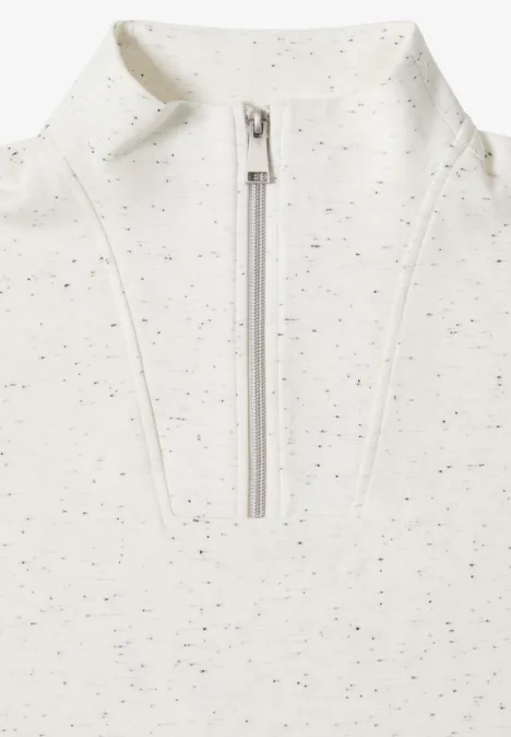 Strukturshirt mit Troyer vanilla white