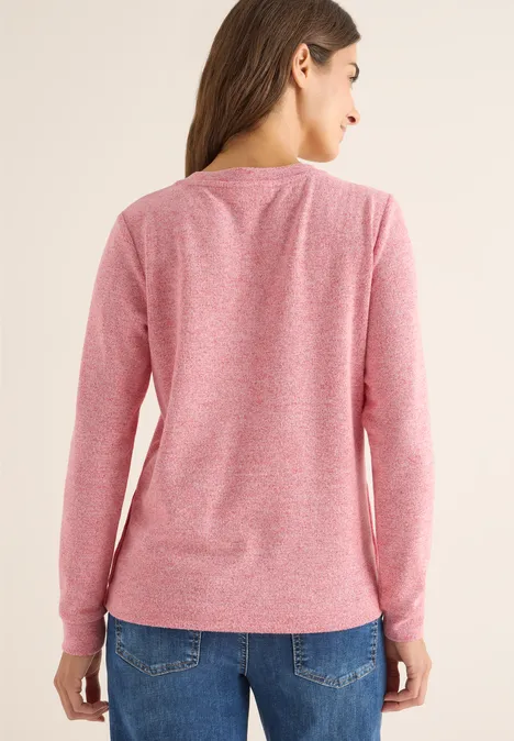 Melange Shirt mit Knöpfen fiery red melange