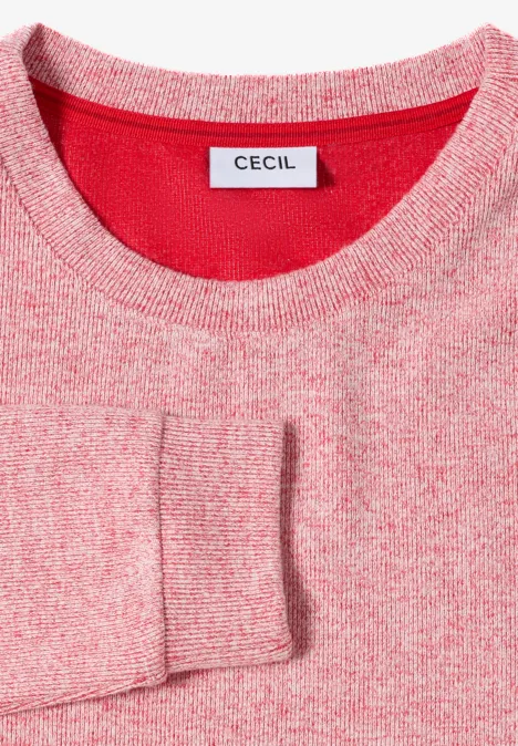 Melange Shirt mit Knöpfen fiery red melange