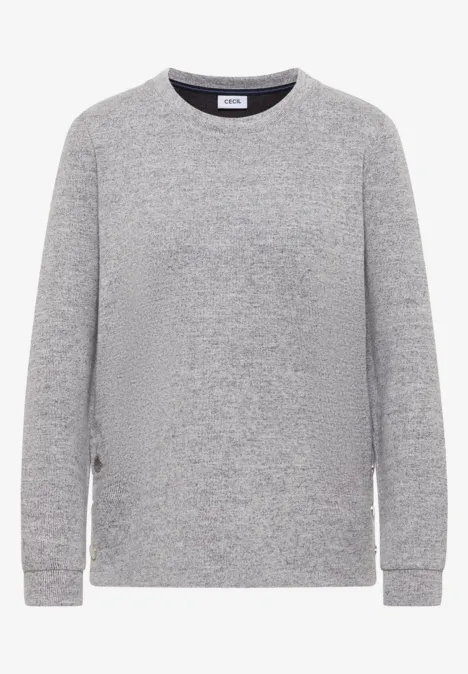Melange Shirt mit Knöpfen urban dark blue melange