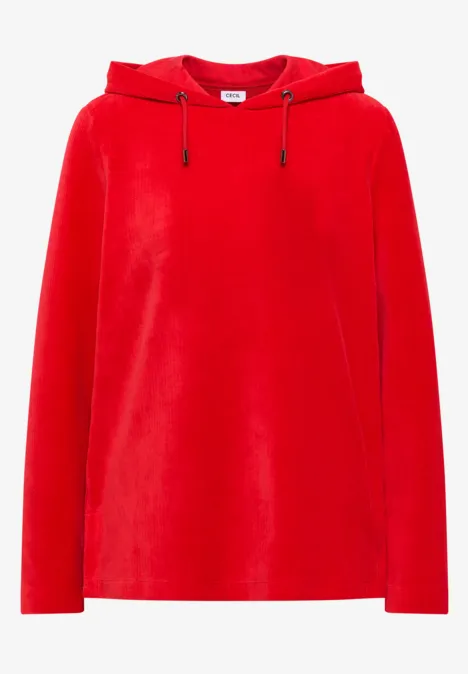 Veste en velours côtelé avec capuche fiery red
