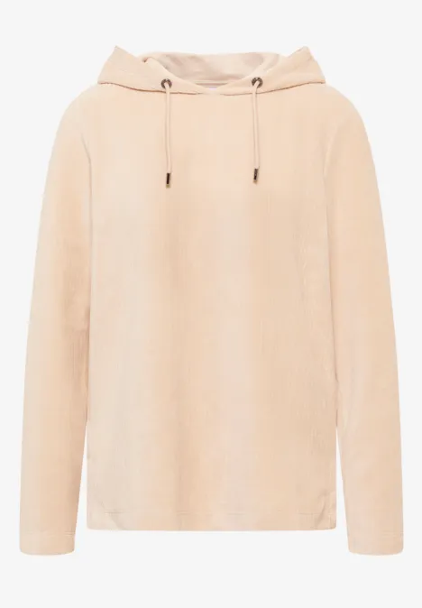 Corduroy jas met capuchon oat milk beige