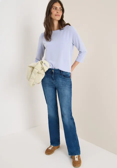 Gestreiftes Shirt mountain river blue