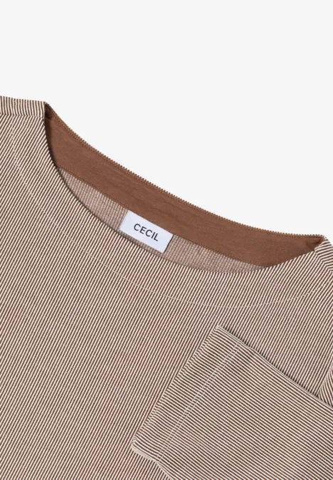 Gestreiftes Shirt mocha caramel