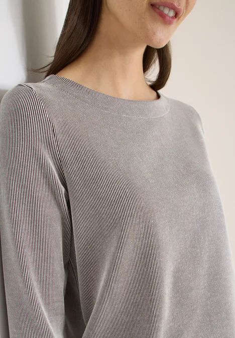 Gestreiftes Shirt macchiato brown