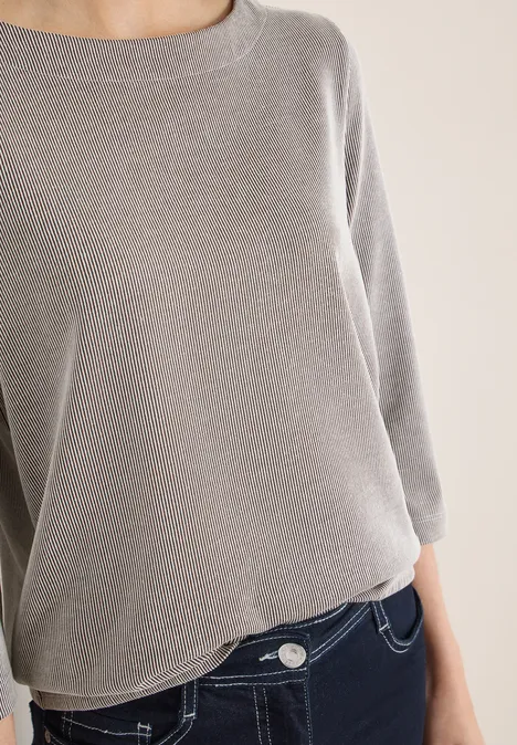 Gestreiftes Shirt macchiato brown