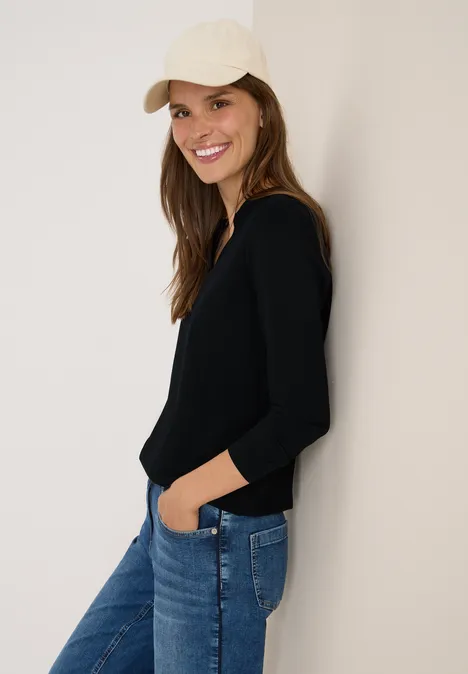 Shirt im Tunika-Look Black