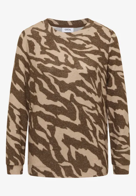Gemustertes Melange Shirt mocha caramel melange