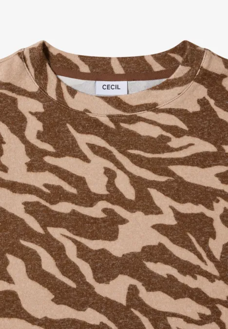 Gemustertes Melange Shirt mocha caramel melange
