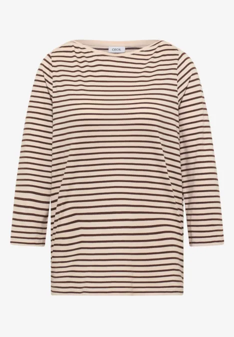 Gestreiftes Shirt oat milk beige