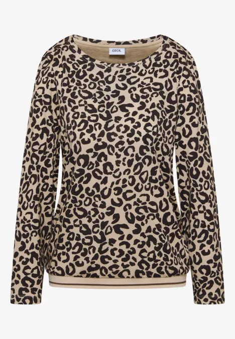 Gemustertes Shirt sandalwood beige