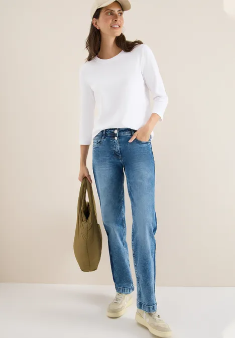 Shirt mit Rippstruktur White