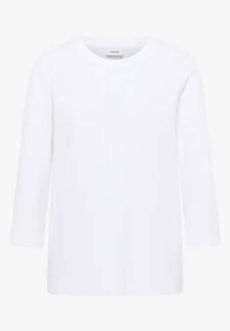 Shirt mit Rippstruktur White