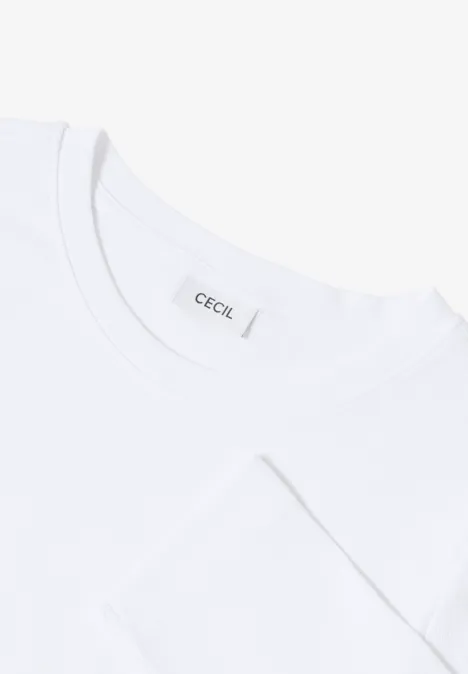 Shirt mit Rippstruktur White