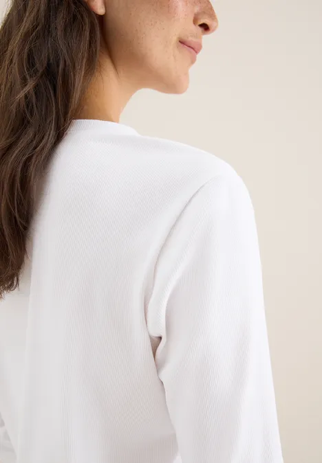 Shirt mit Rippstruktur White