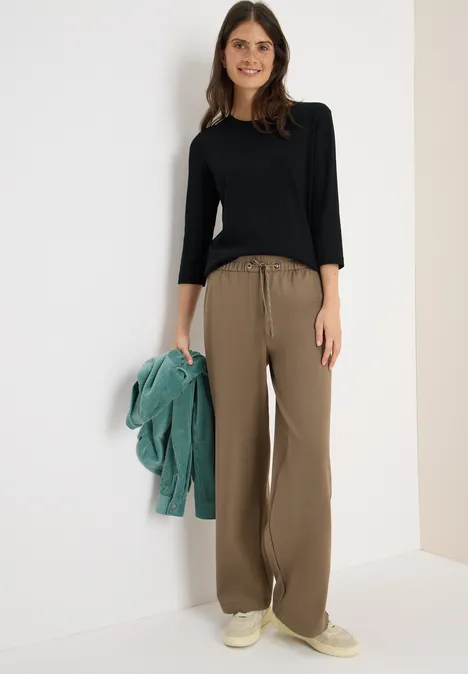 Shirt mit Rippstruktur Black