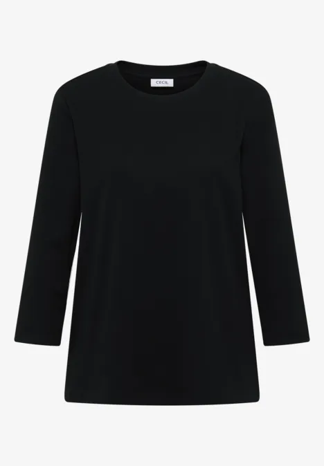 Shirt mit Rippstruktur Black