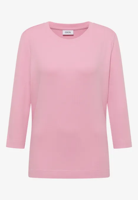Shirt met geribde structuur blossom glow