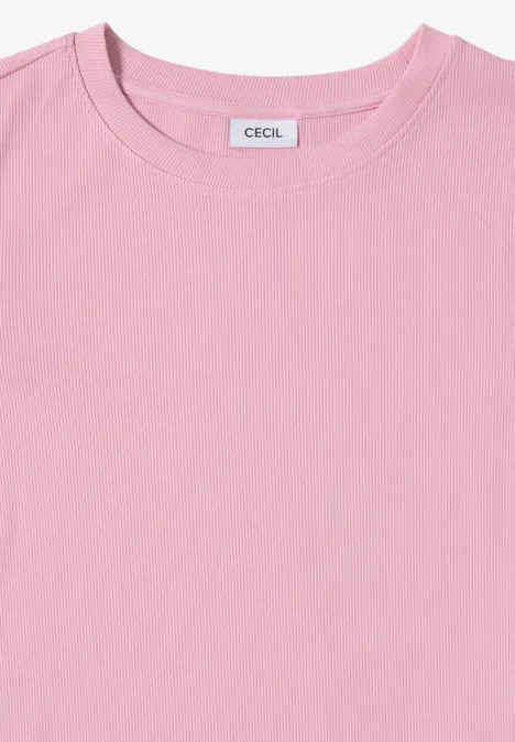 Shirt met geribde structuur blossom glow