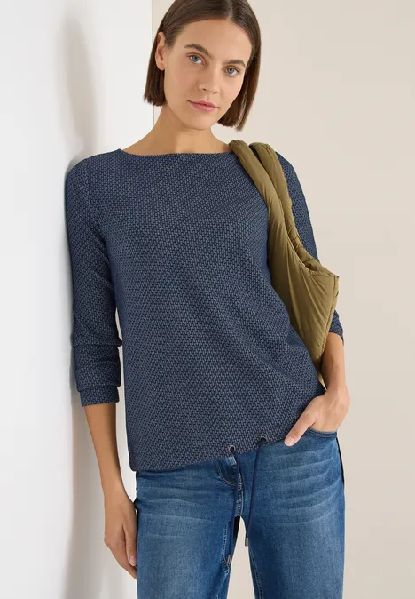 Pull structuré two-tone urban dark blue