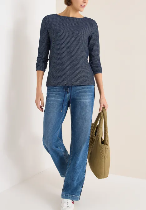 Pull structuré two-tone urban dark blue
