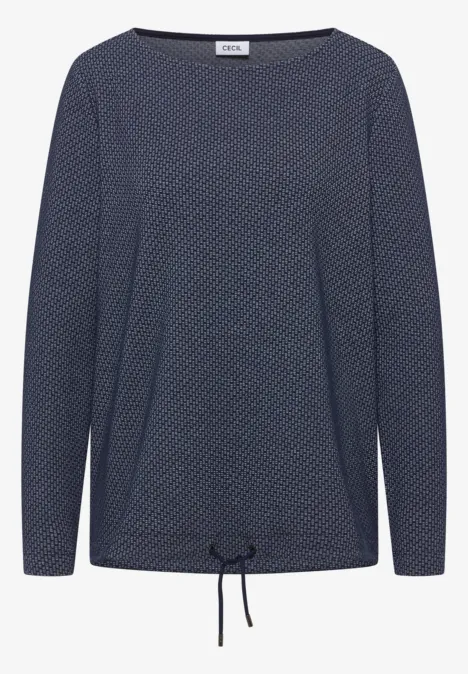 Pull structuré two-tone urban dark blue