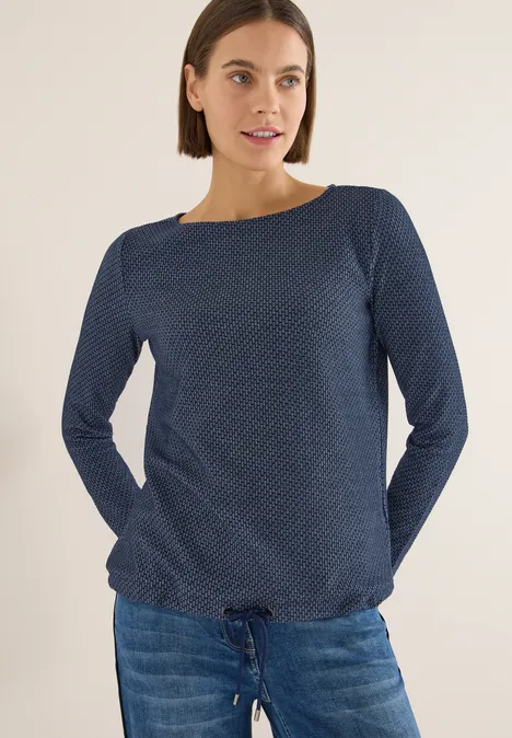 Pull structuré two-tone urban dark blue